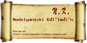 Nadolyanszki Kálmán névjegykártya